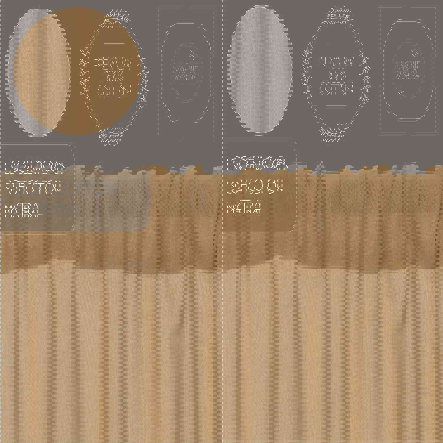 Elegant Tobacco Cloth Swag Curtains with Fringed Detail