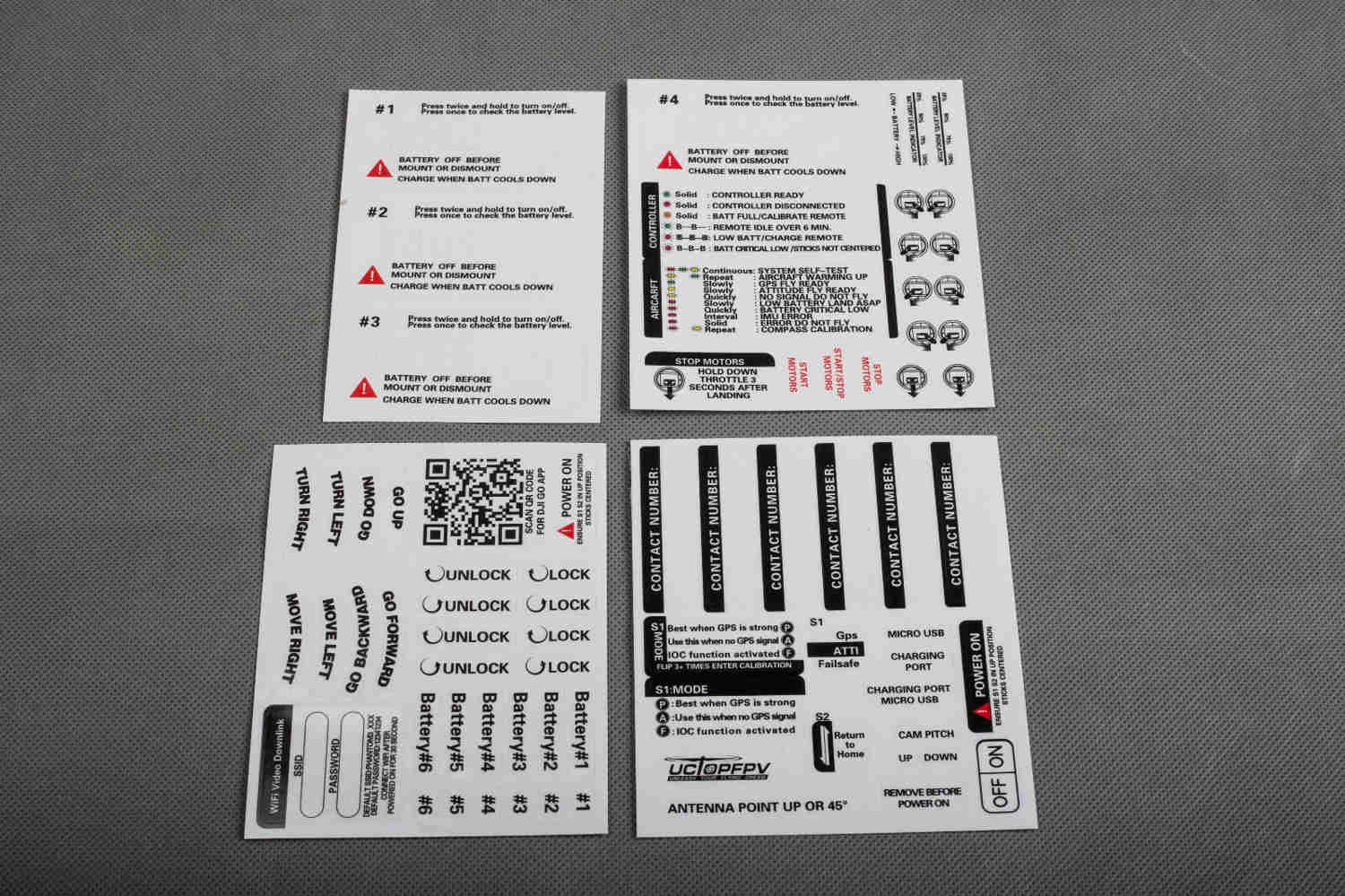 DJI Phantom 3 Standard White/Black Sticker Combo Set for Enhanced Control