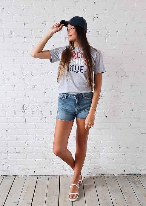 Luxury Soft Cotton Red Wine & Blue T-Shirt