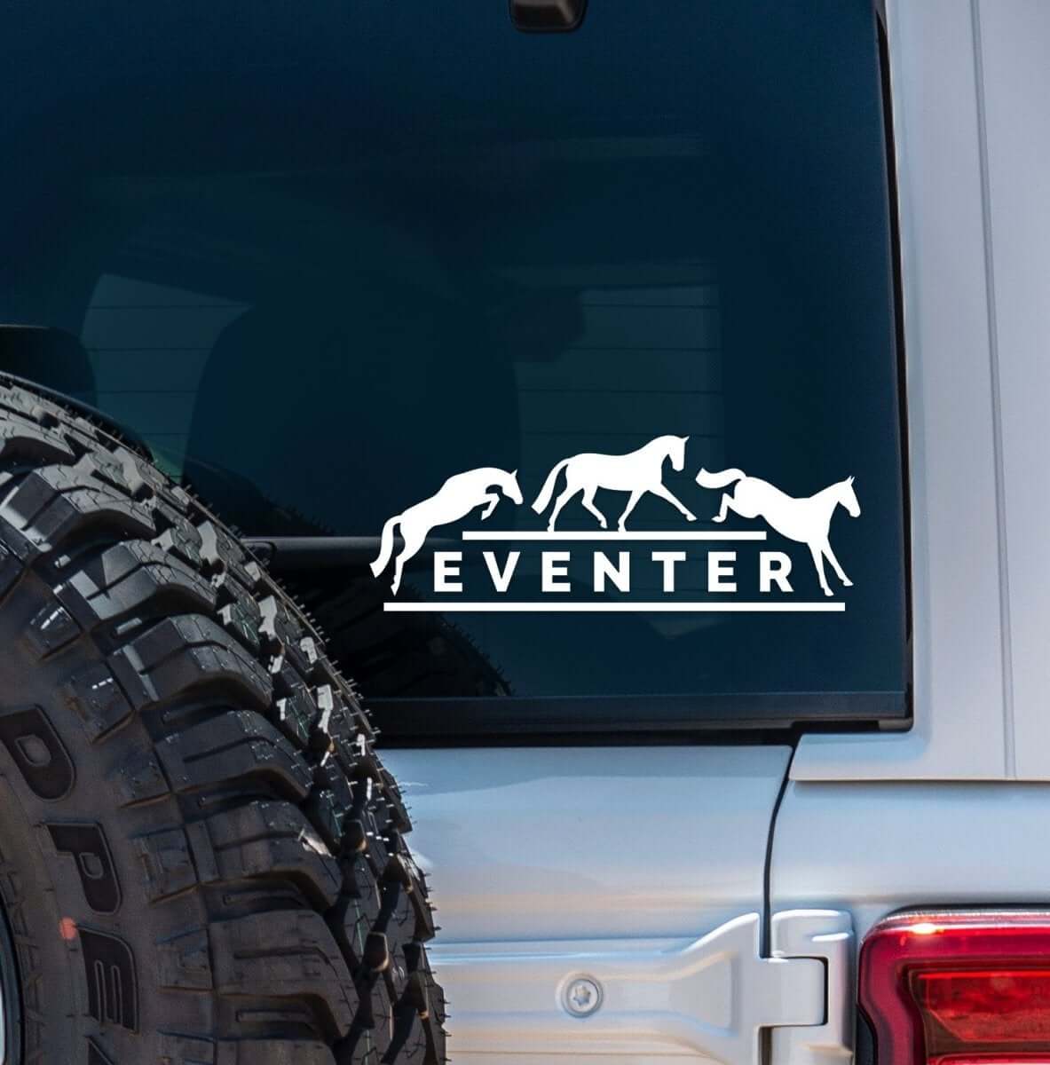 Durable White Vinyl Decal for Car and Horse Trailers