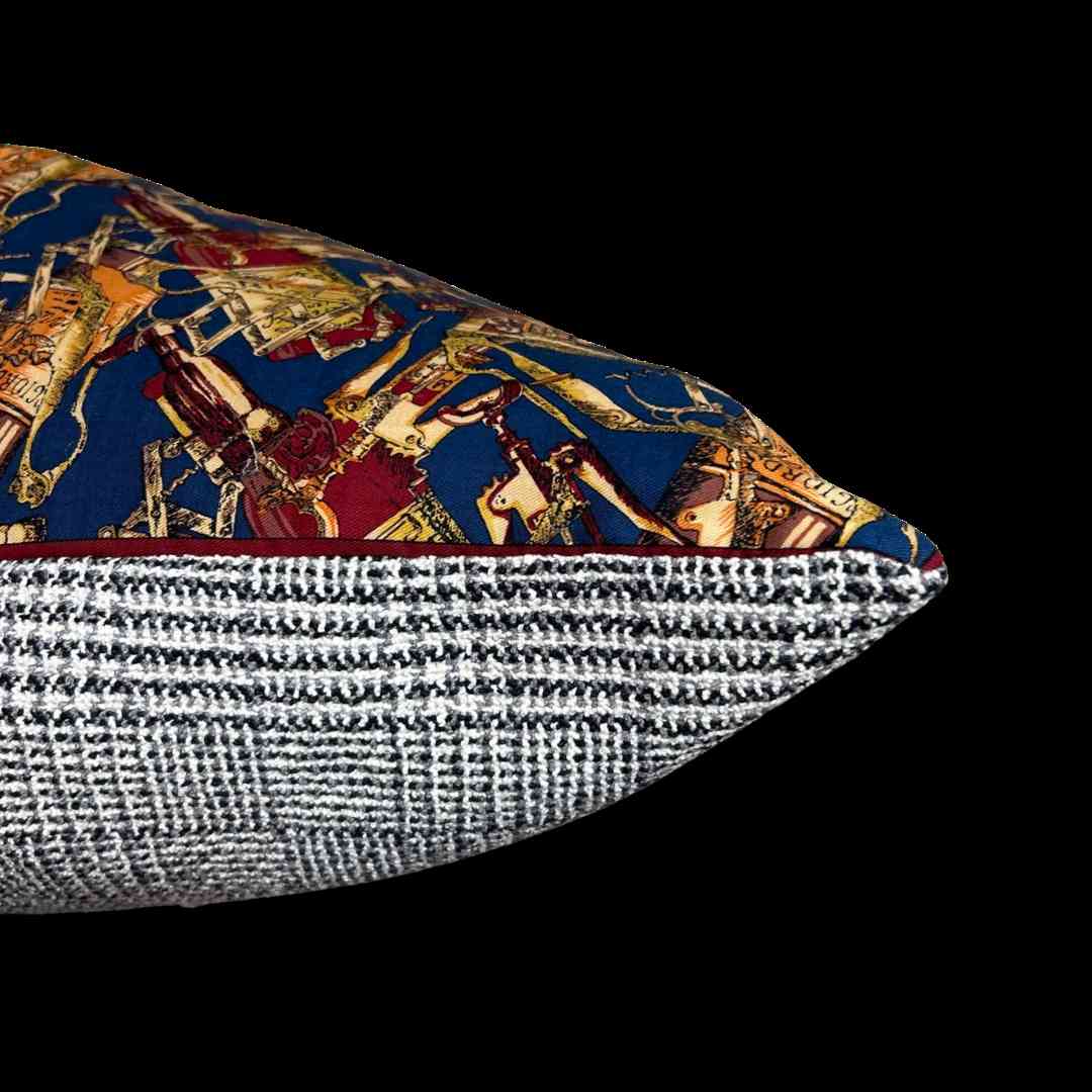Elegant Vintage Ralph Lauren Silk Scarf Pillow