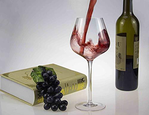 Elegant Handcrafted Burgundy Wine Glasses - Premium Lead-Free Crystal