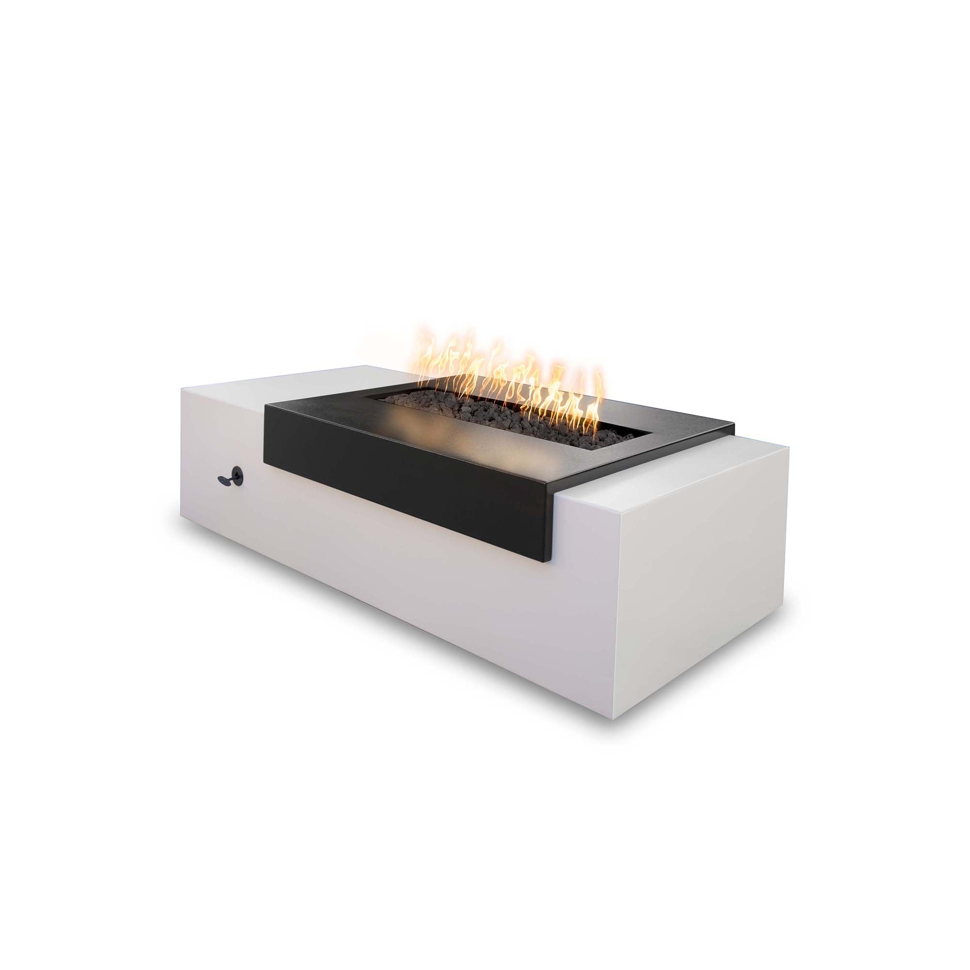 Stainless Steel Moonstone Fire Pit, 84" Black & White, Natural Gas with Match Lit Ignition