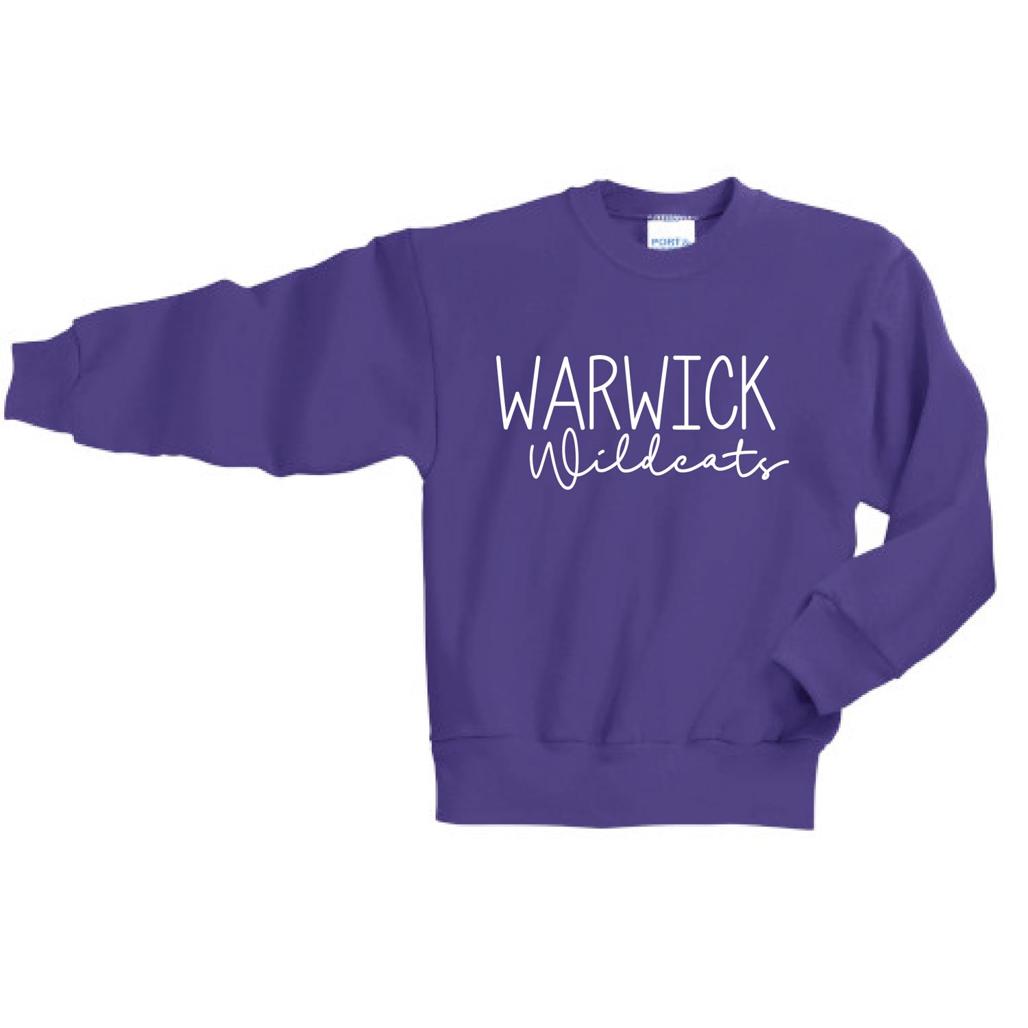 White Warwick Wildcats Fleece Crewneck Sweatshirt