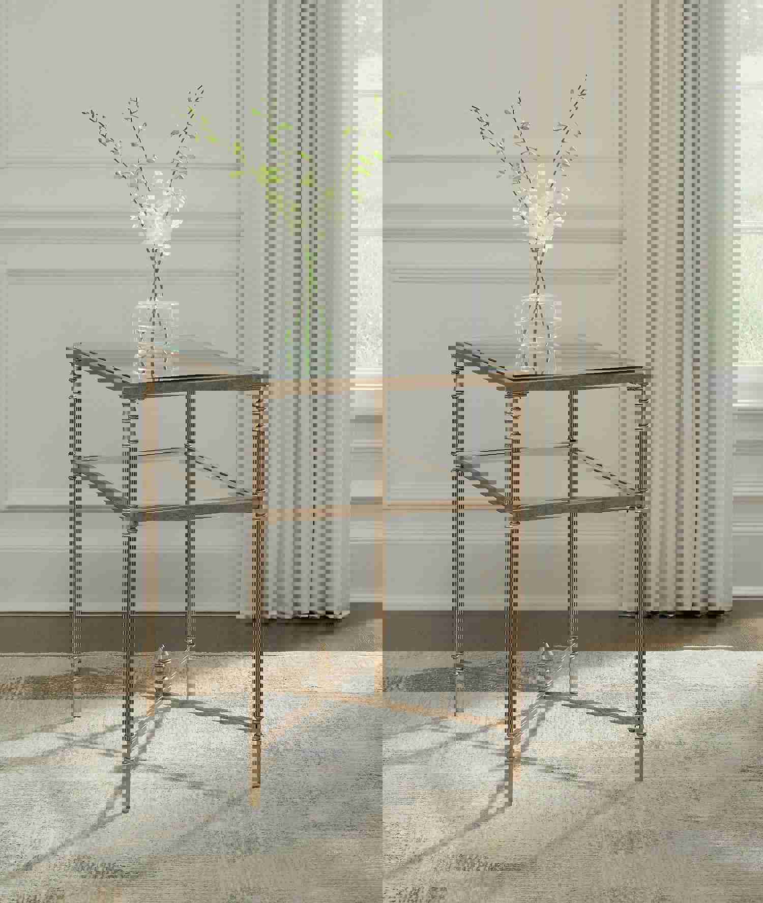 Elegant Traditional Cloverty Rectangular End Table