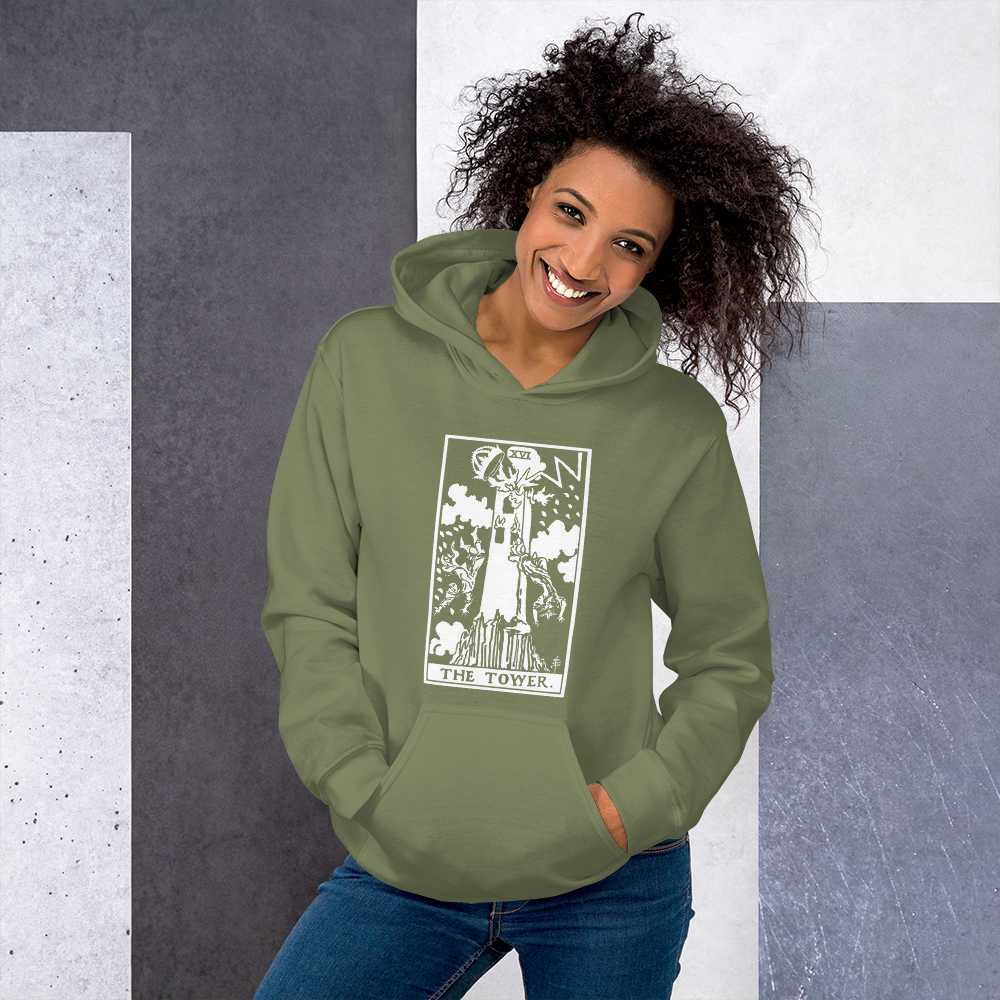 Embrace Change with The Tower Tarot Hoodie