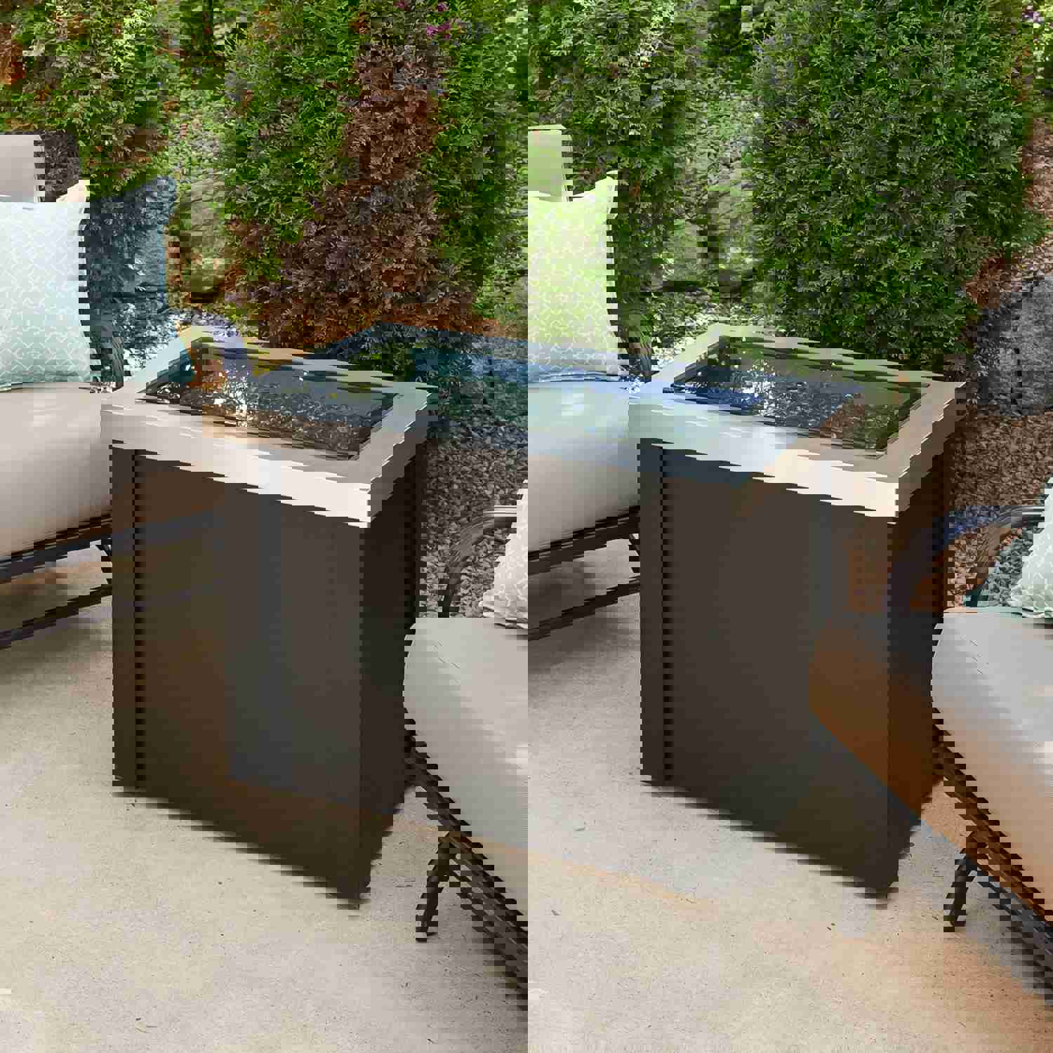 Modern Stainless Steel Gas Fire Pit Table