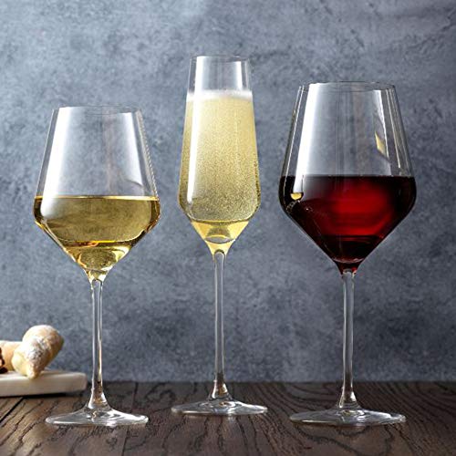 JoyJolt Layla White Wine Glasses, Premium Czech Crystal, Set of 4