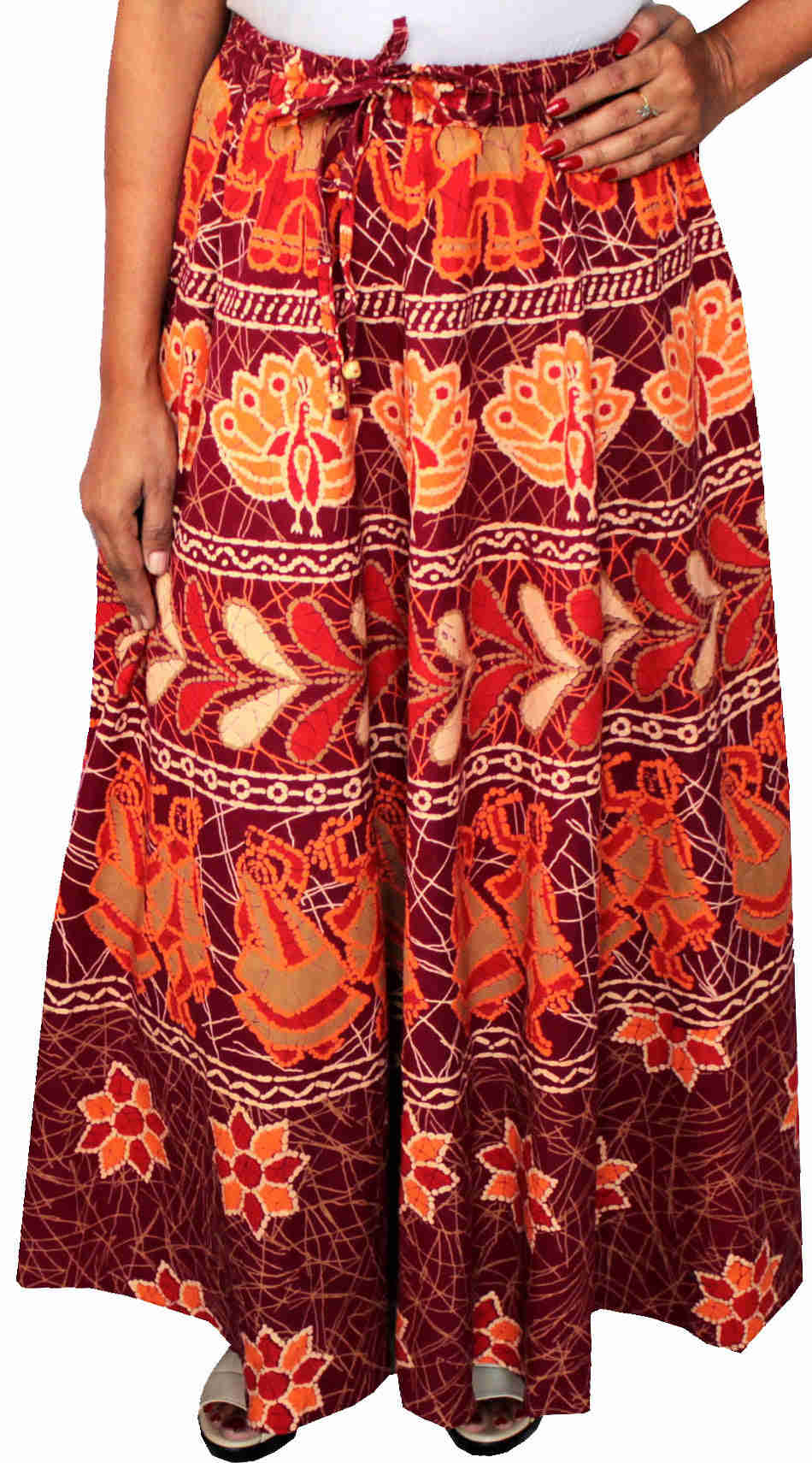 Ethnic Cotton Batik Long Skirt for Women