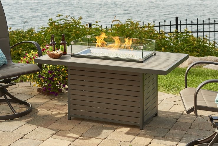 Luxury Outdoor Gas Fire Pit Table with Crystal Fire® Burner