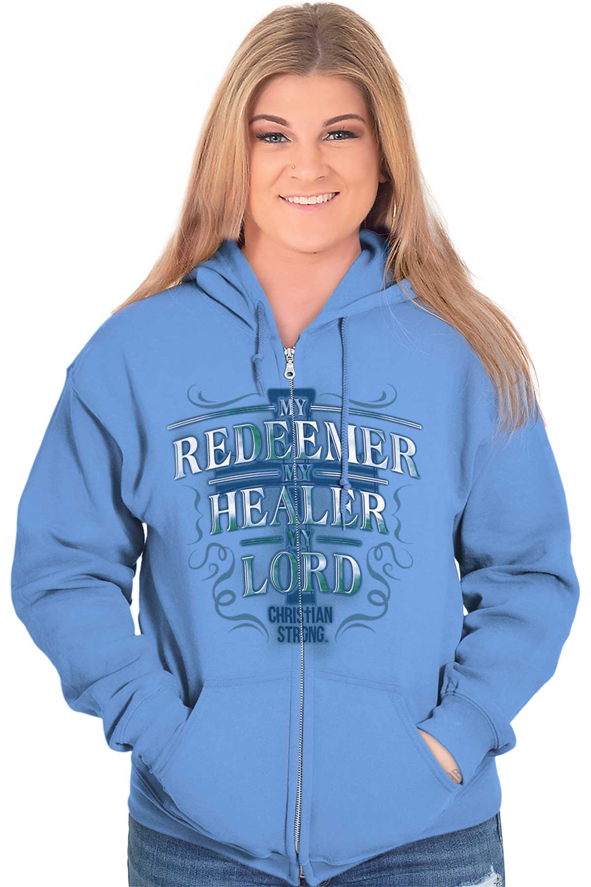 Faith-Inspired My Redeemer Christian Zip Hoodie