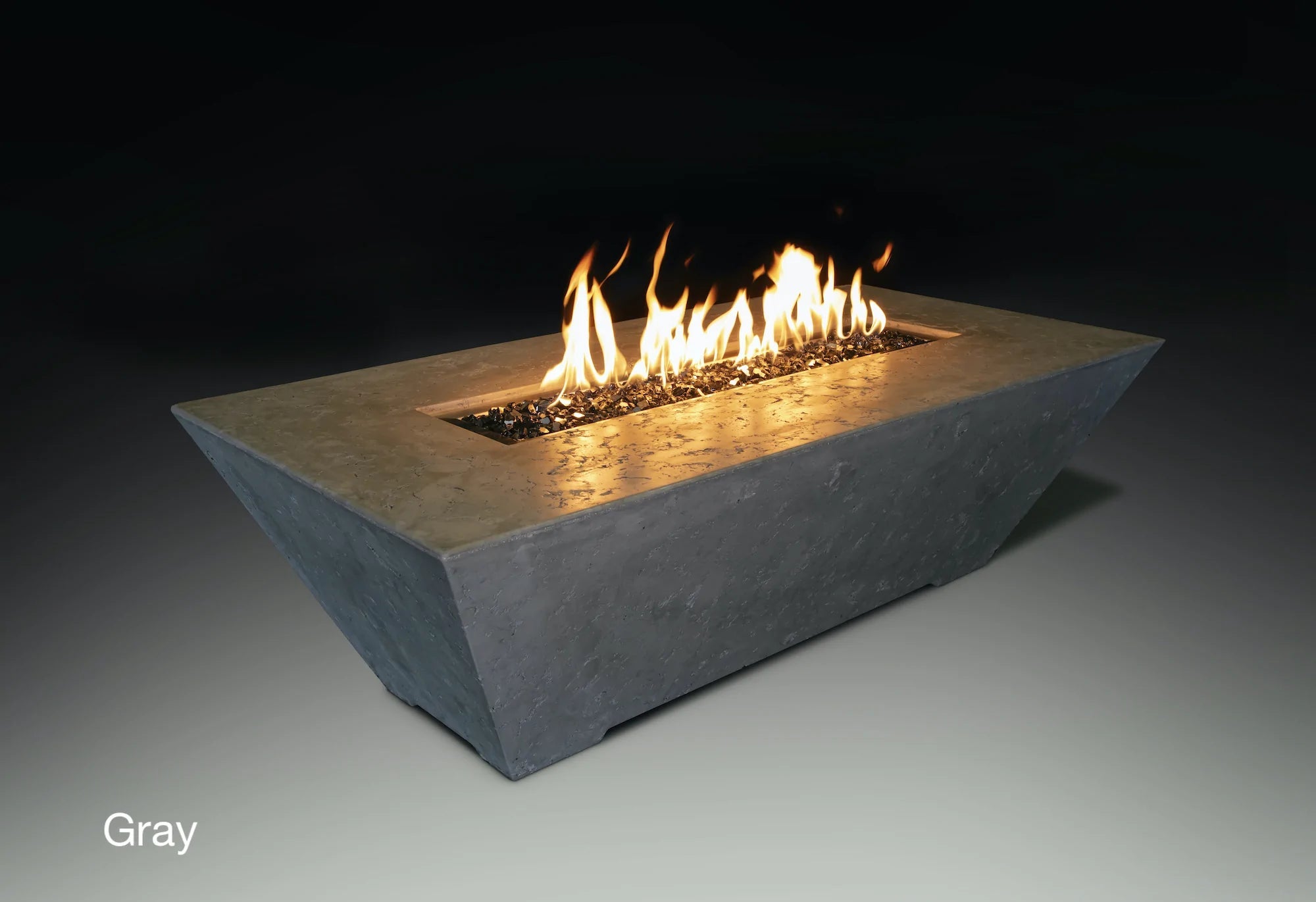 Athena Fireglass Olympus Linear Rectangular Concrete Fire Pit Table