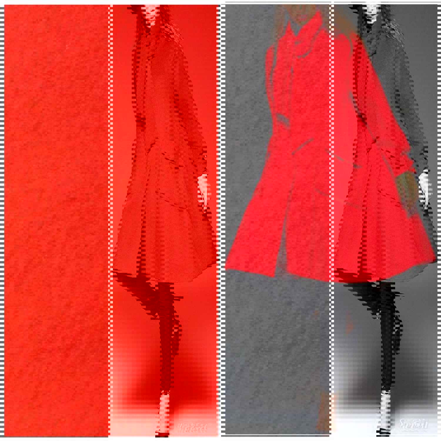 Luxurious Italian 100% Wool Fabric - Tomato Red