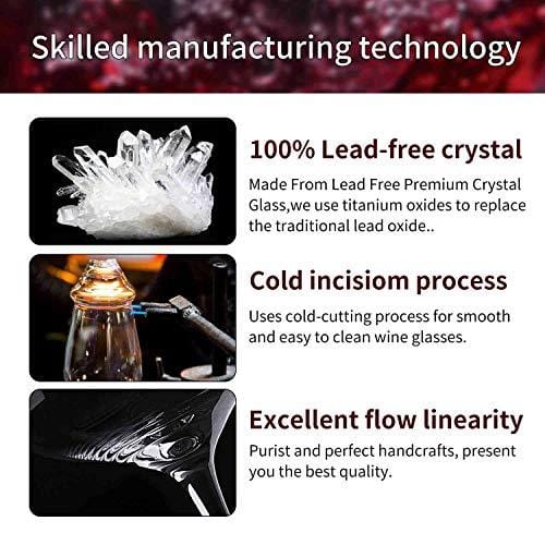 Elegant Handcrafted Burgundy Wine Glasses - Premium Lead-Free Crystal