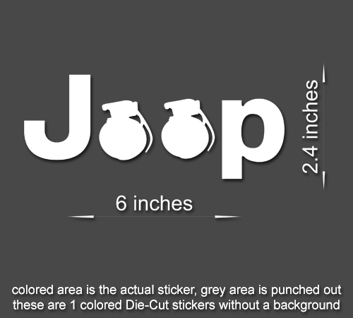 4x Jeep Grenade Decal Sticker Set for Wrangler, Cherokee, and More - High-Quality Vinyl