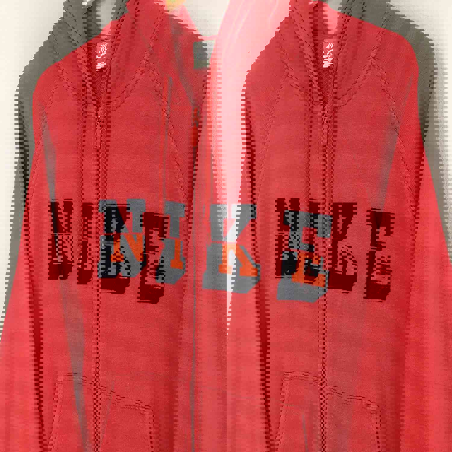 Vintage Nike Swoosh Zipper Hoodie Sweatshirt - XL
