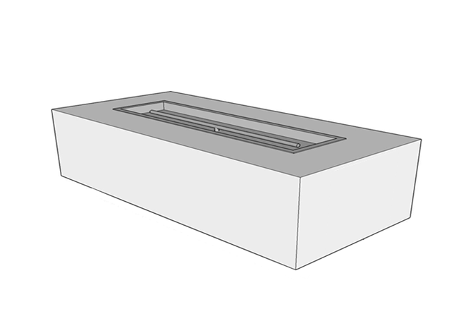 Customizable Rectangular Gas Fire Pit Kit - 96" x 24" x 16"