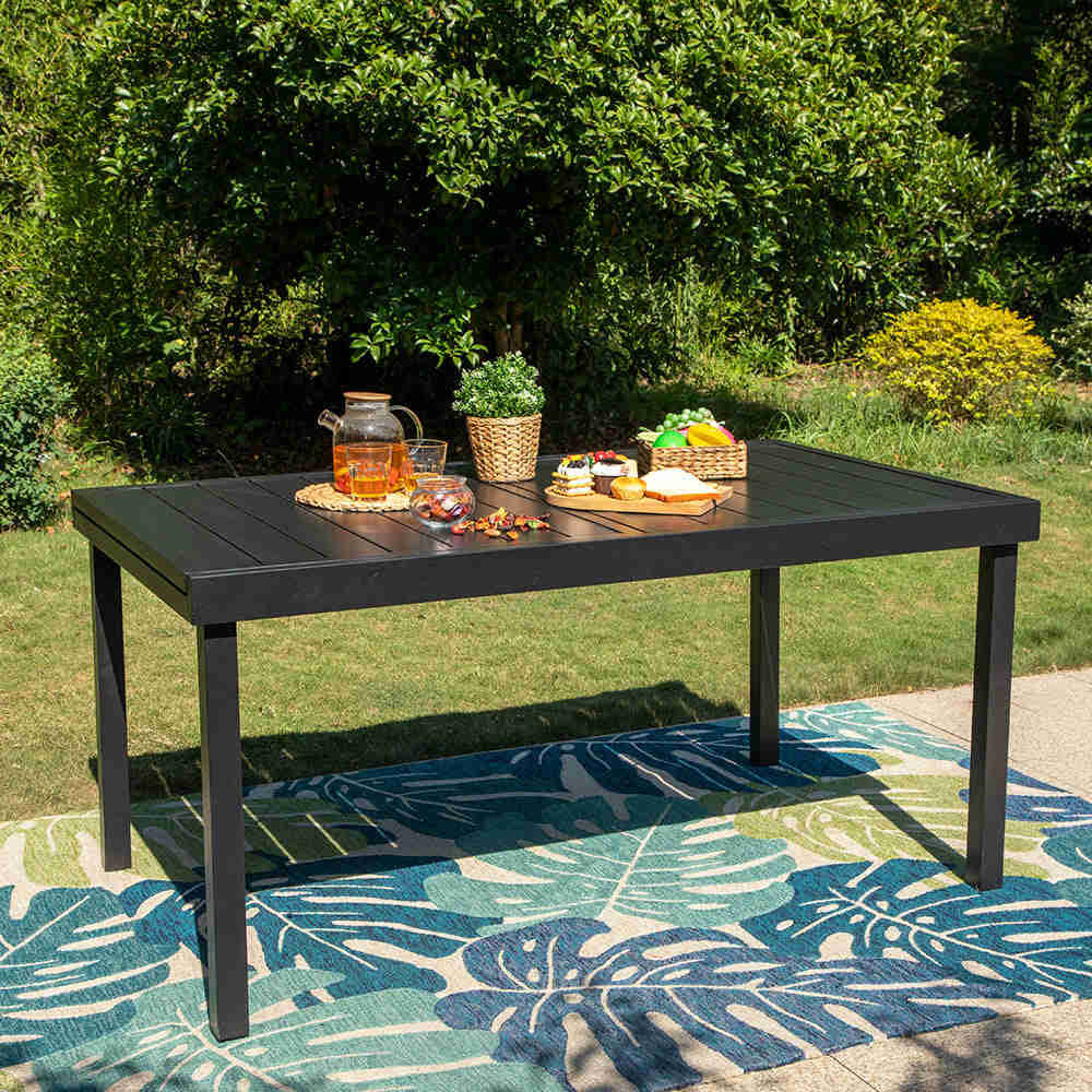 8-Seat Expandable Rust-Resistant Outdoor Dining Table