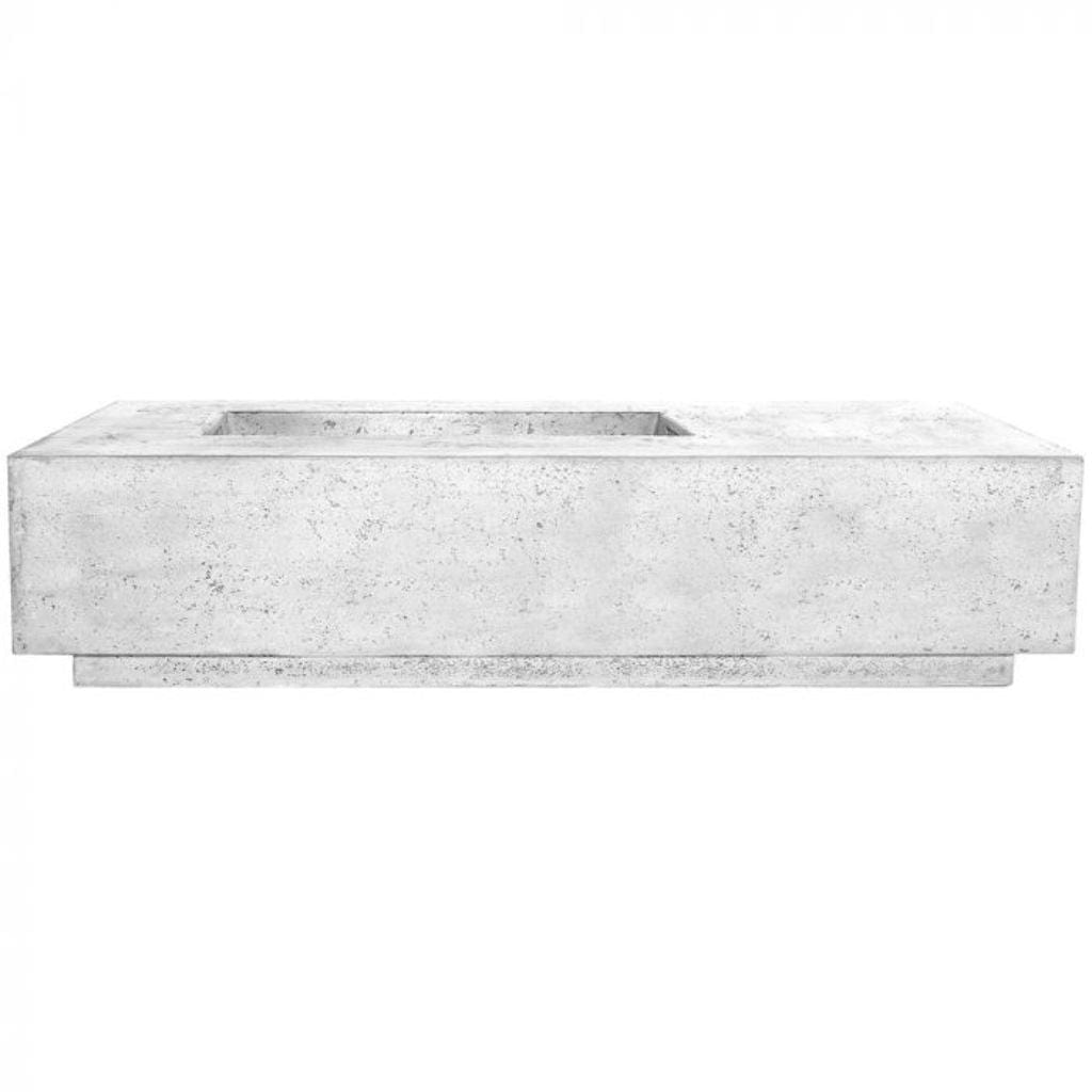 Prism Hardscapes 80" Tavola 5 Ultra White Rectangular Concrete Fire Pit Table