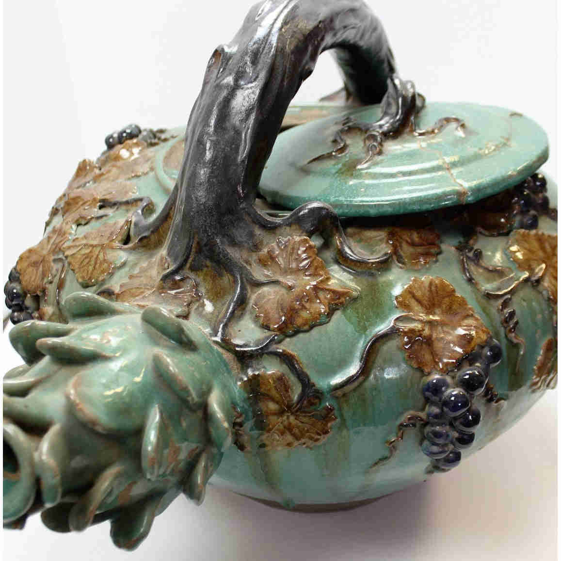 Vintage Italian Majolica Artichoke Wine Jug