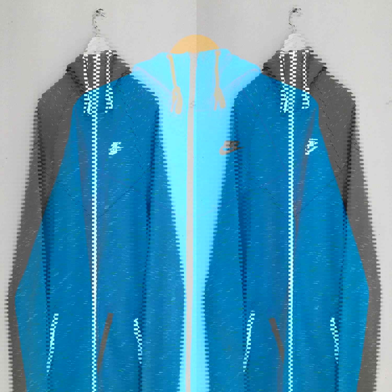 Vintage Nike Blue Zipper Hoodie Sweater - Size S