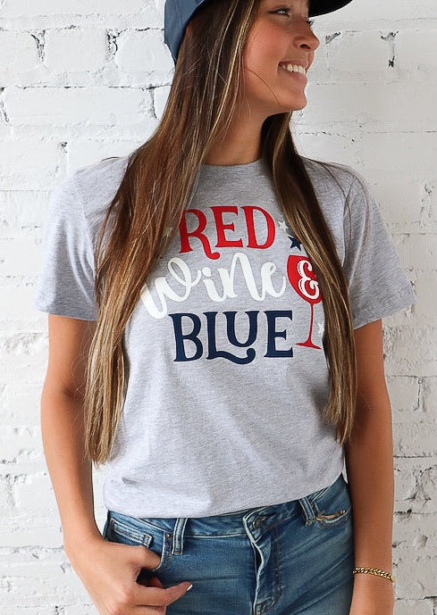 Luxury Soft Cotton Red Wine & Blue T-Shirt