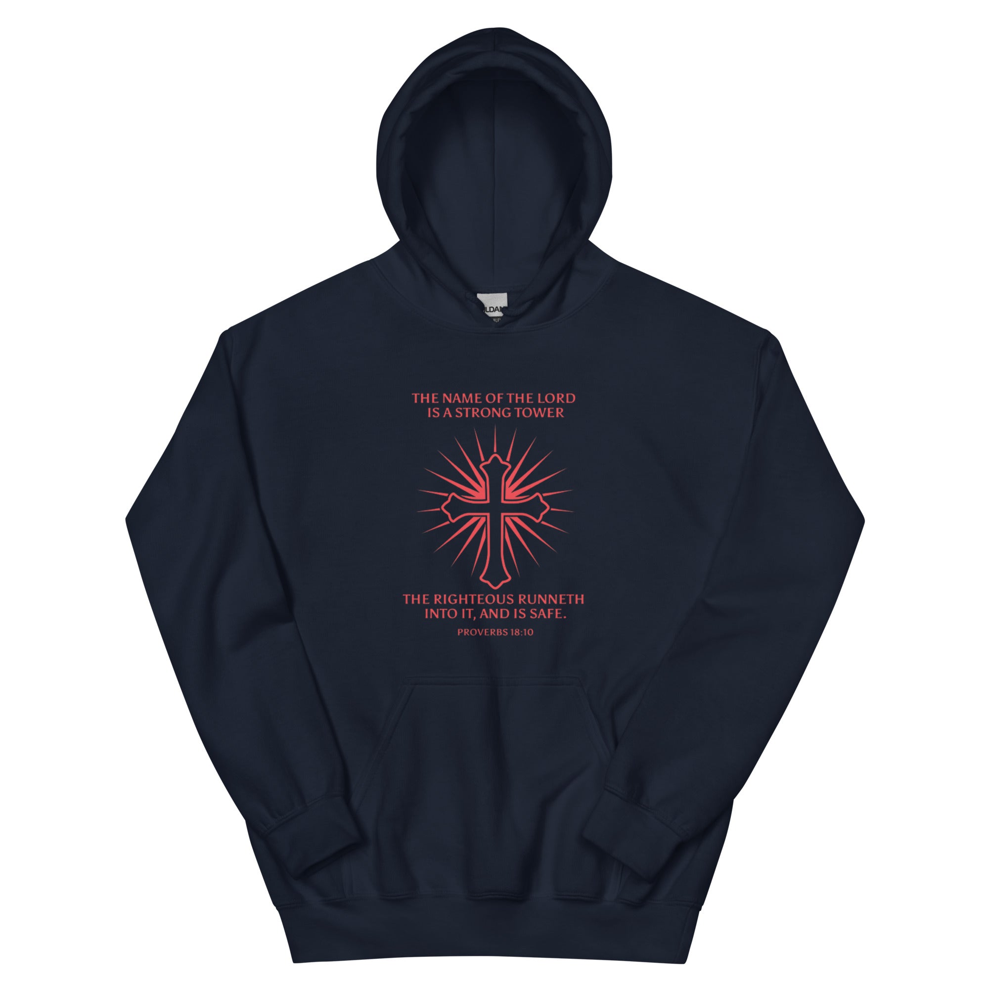 F&H Christian The Name of the Lord is A Strong Tower Men's Hoodie