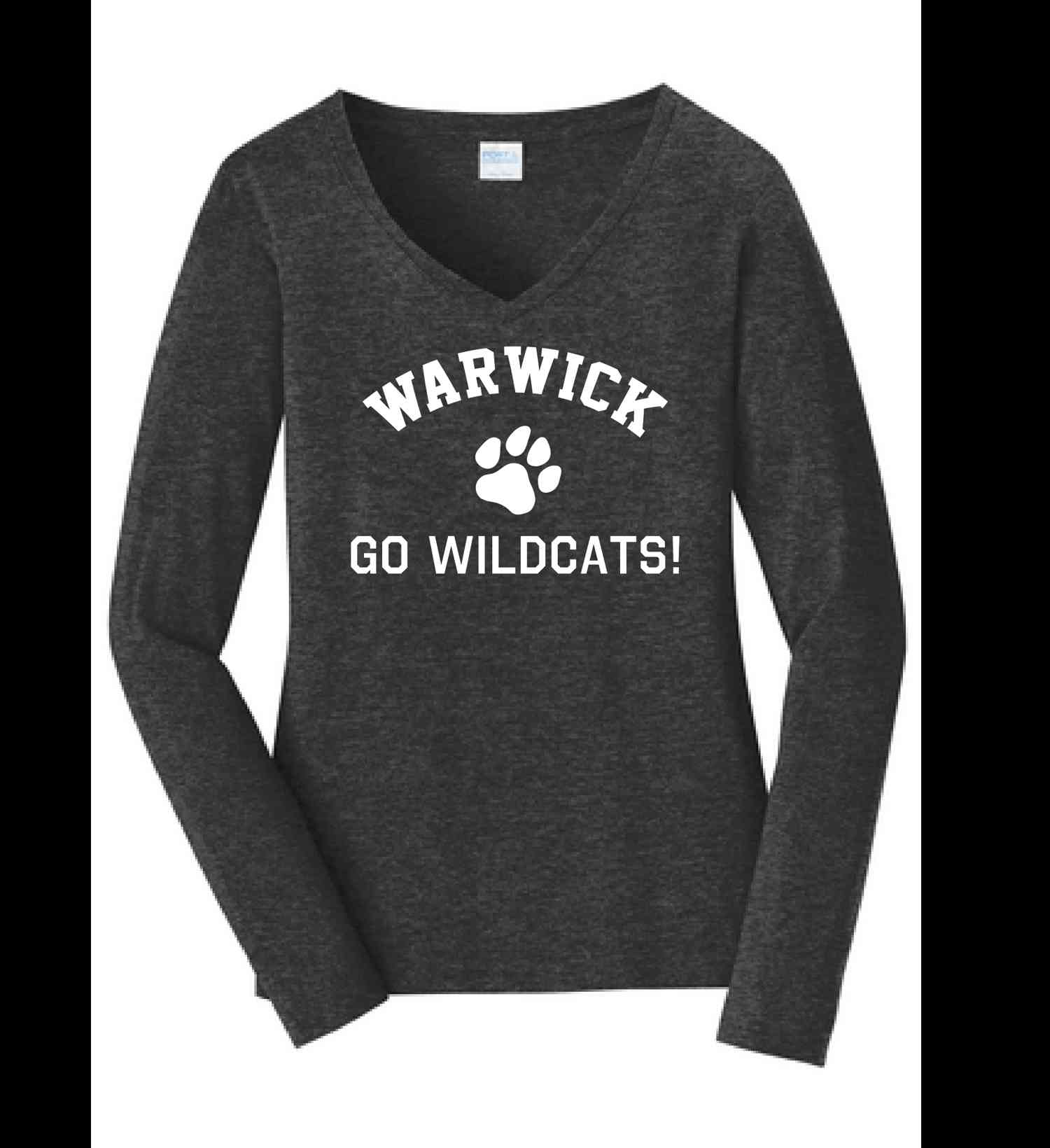 Sanfordville Wildcats Women's V-Neck Long Sleeve Tee