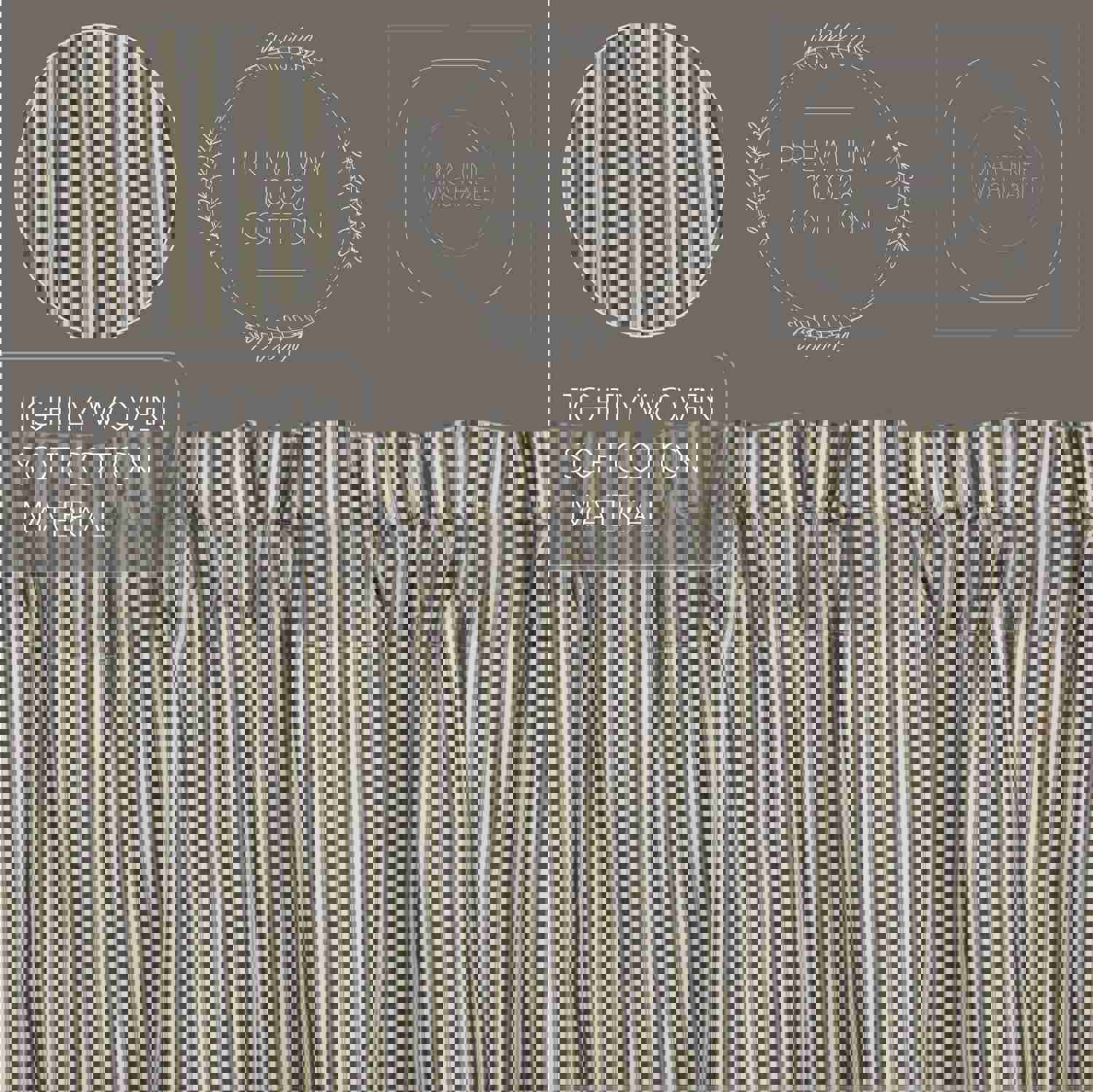 Charming Prairie Swag Curtains with Ticking Stripe Pattern