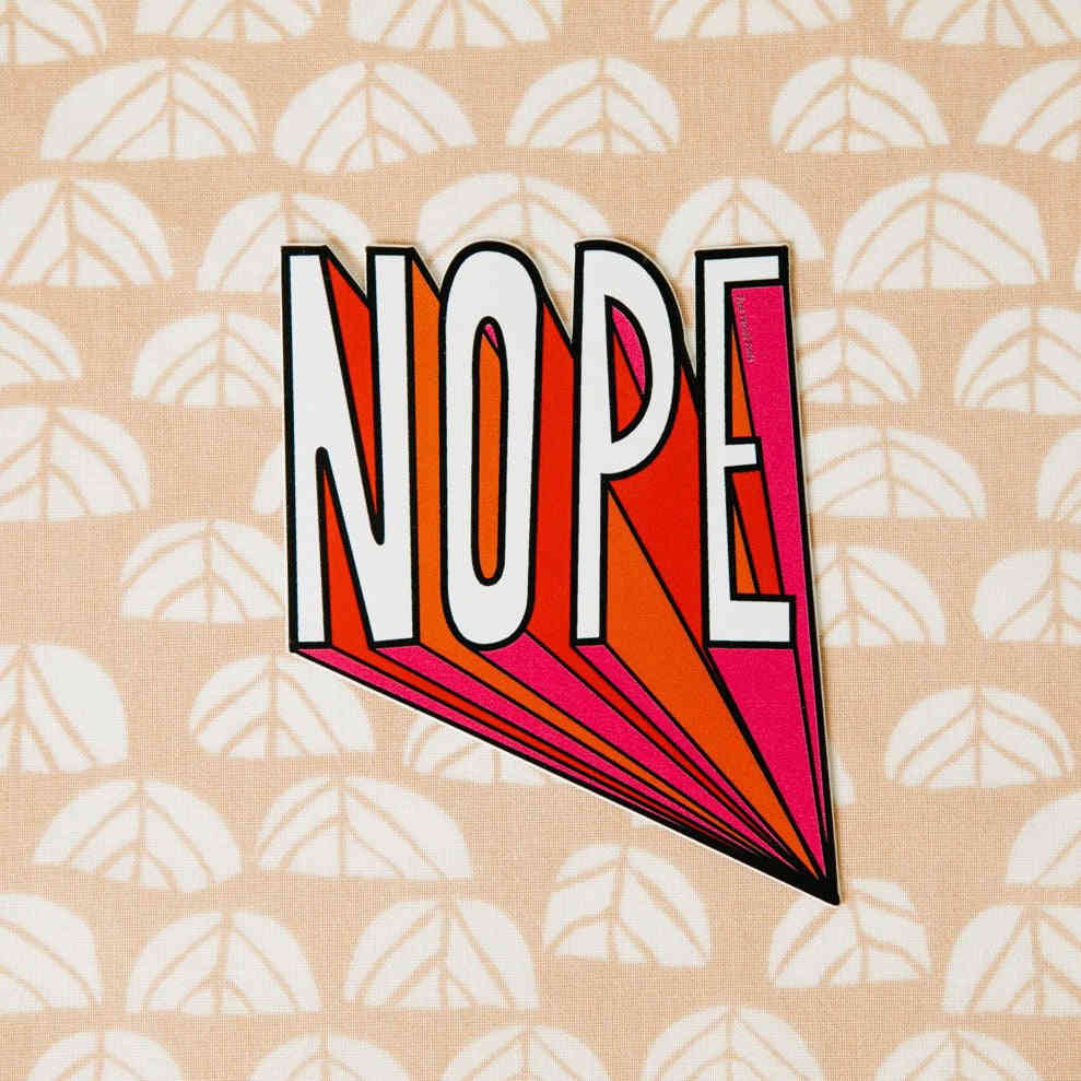 Express Disapproval with Our Bold NOPE Vinyl Sticker