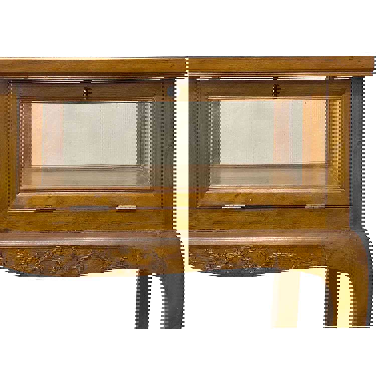 Elegant Oriental Craw Legs Glass Top Console Table
