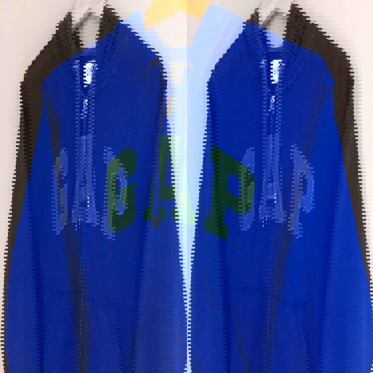 Vintage Gap Zipper Hoodie Sweatshirt - Medium Size, Blue