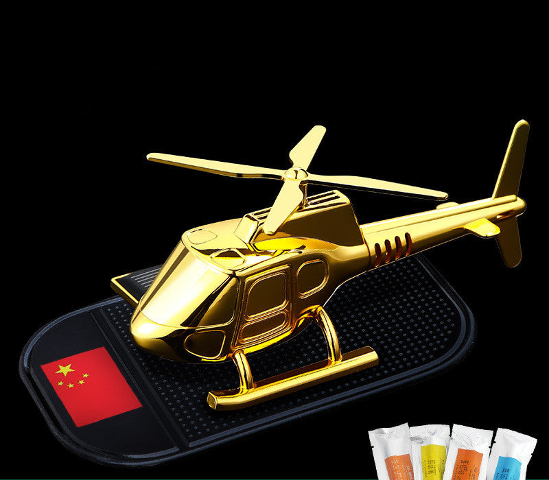 Gold Helicopter Car Interior Ornament