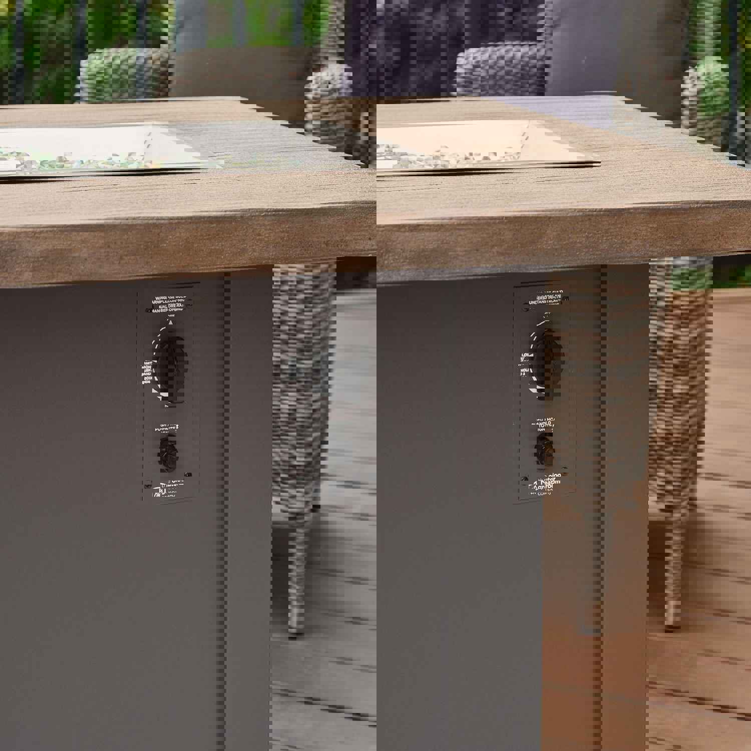 Driftwood Style Gas Fire Pit Table with Crystal Fire® Plus Burner