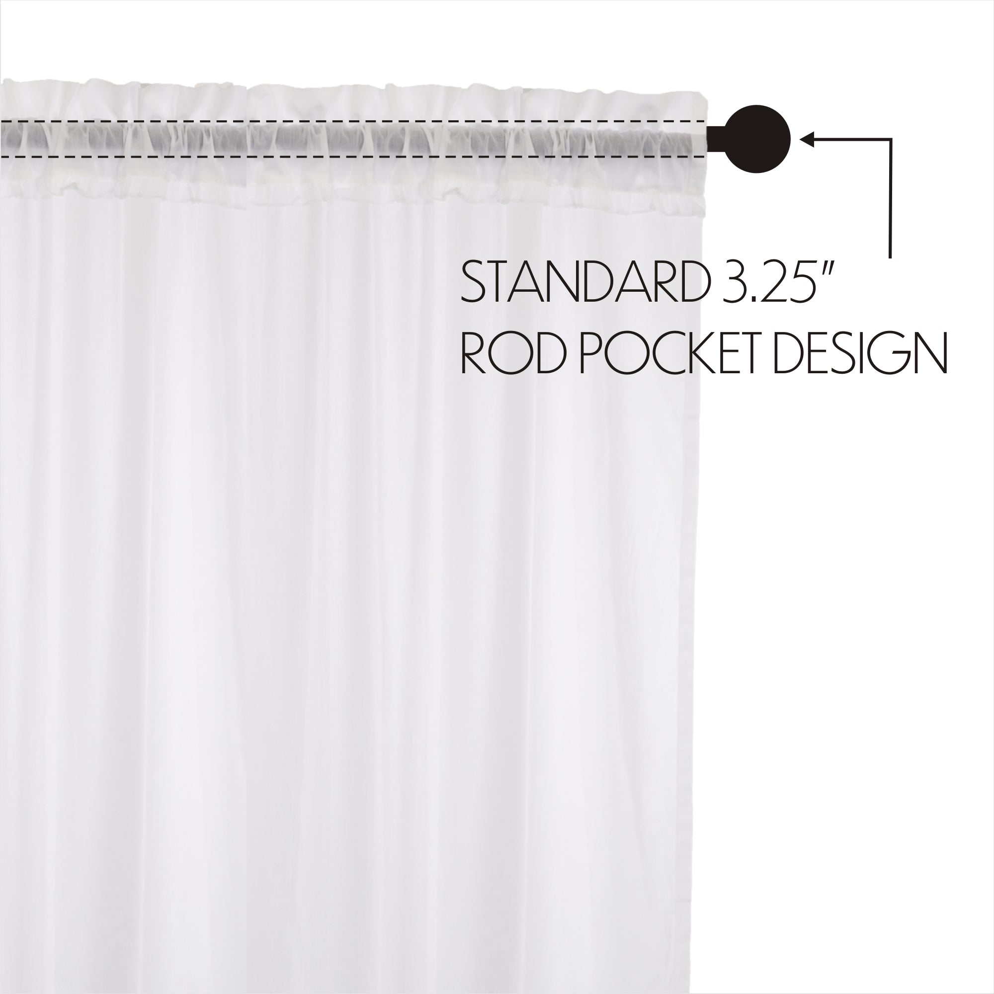 Elegant White Ruffled Sheer Swag Valance Set