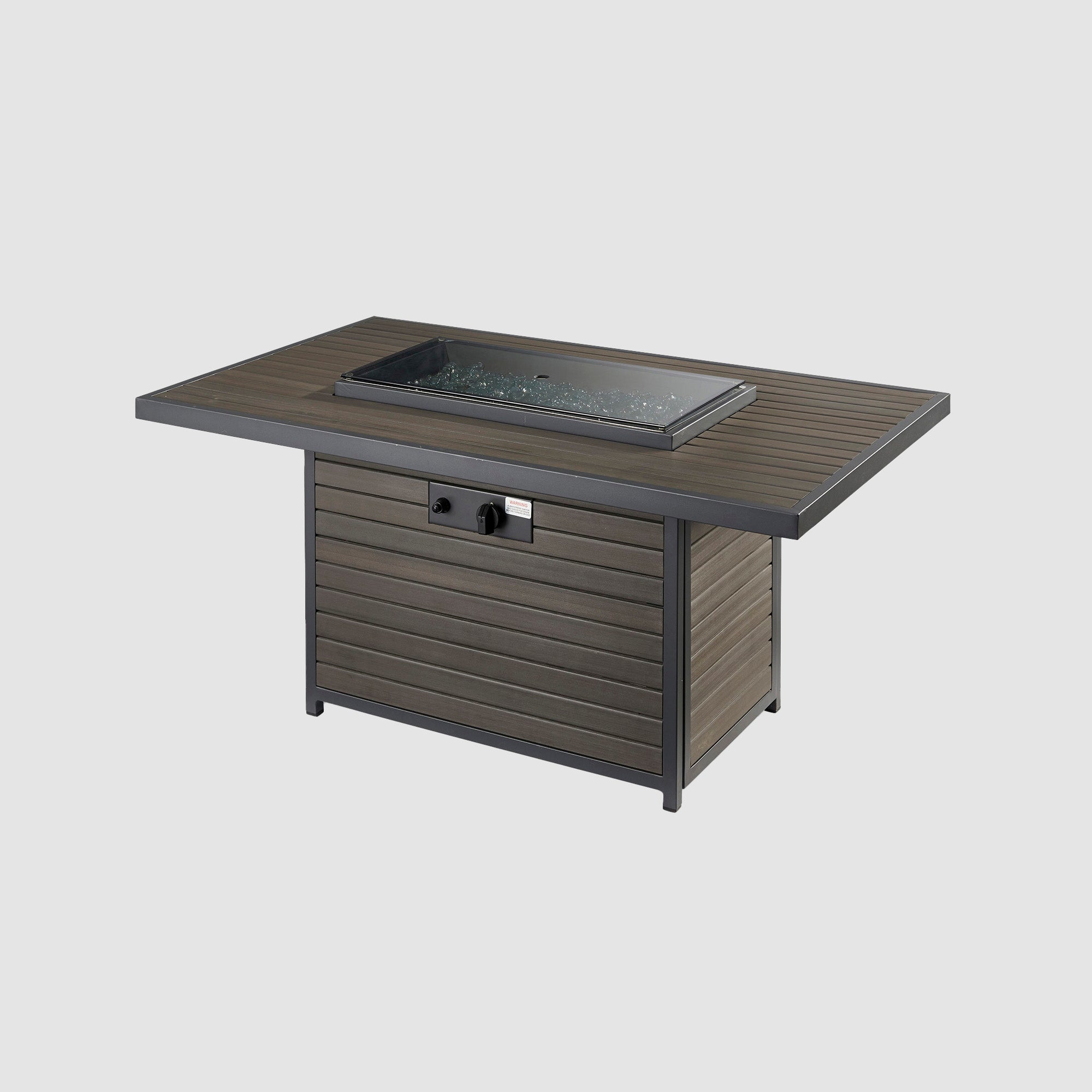 Modern Outdoor Gas Fire Pit Table with Crystal Fire Burner