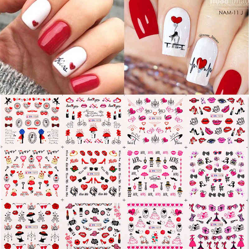 12 Designs Nail Stickers Set - Floral & Geometric Water Decals for Nail Art