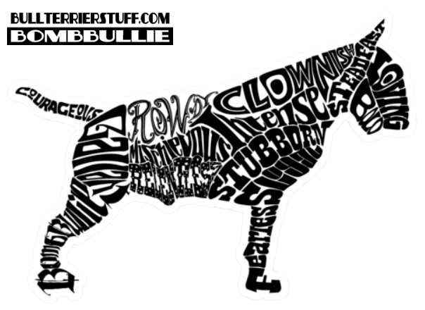 Bull Terrier Word Art Vinyl Decal - A Tribute to Your Loyal Companion