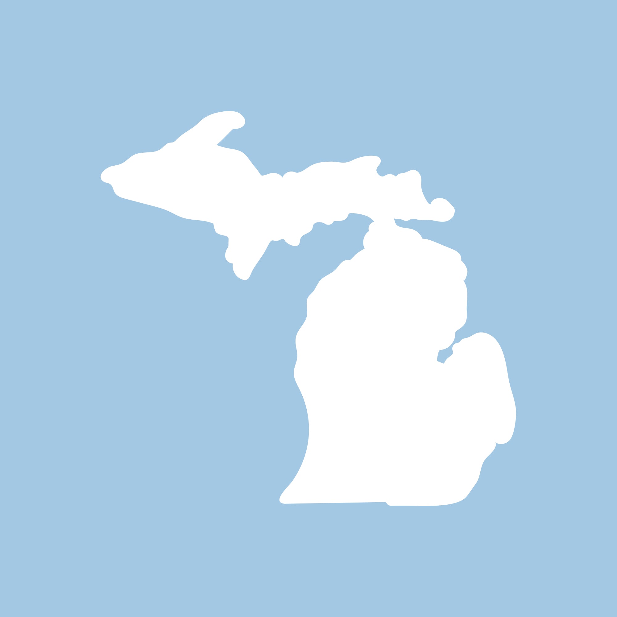 Michigan Pride Silhouette Vinyl Decal - 3W x White