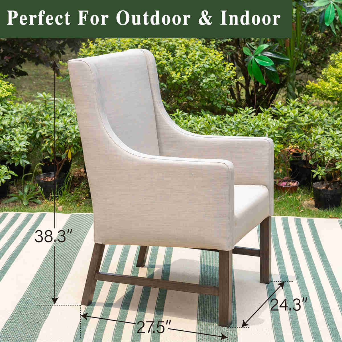 PHI VILLA 7-Piece Outdoor Dining Set with Textilene Chairs and Metal Table