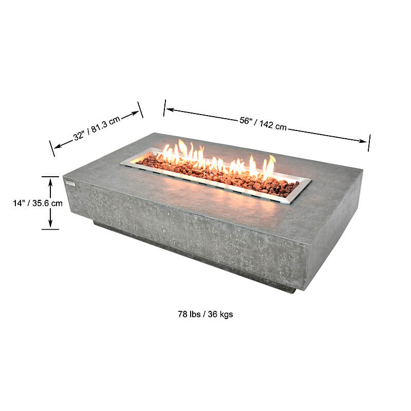Elementi Hampton Outdoor Concrete Fire Pit Table - OFG139