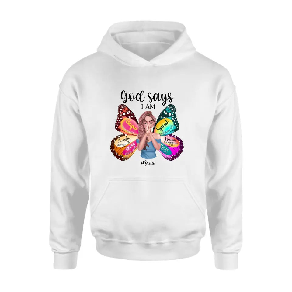 Custom Personalized Prayer T-Shirt - Inspirational Religious Wear - God Says I Am Lovely Daniel
