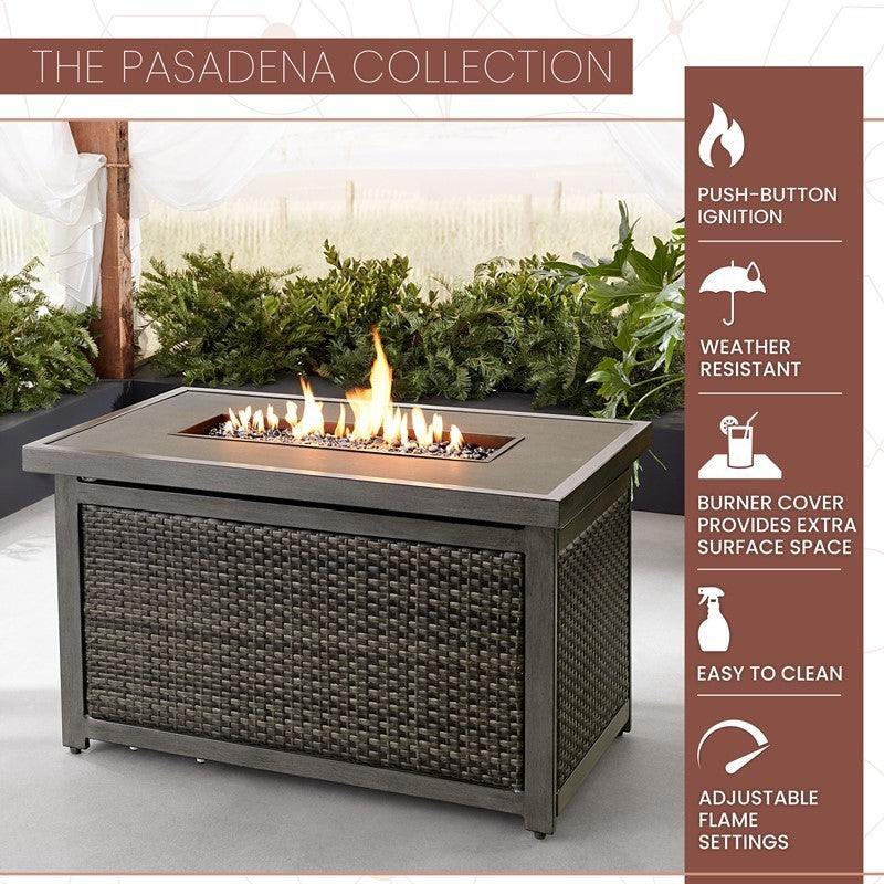 Pasadena Outdoor Aluminum Gas Fire Pit Table