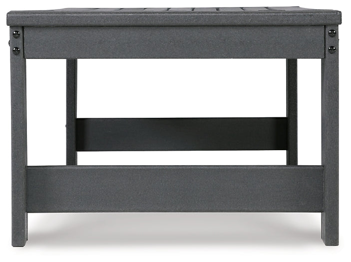 Amora Rectangular Outdoor Cocktail Table with Charcoal Gray Frame