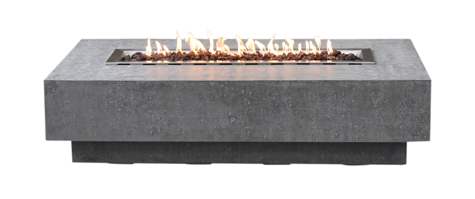 Hampton Limestone Concrete Gas Fire Pit - Light Gray