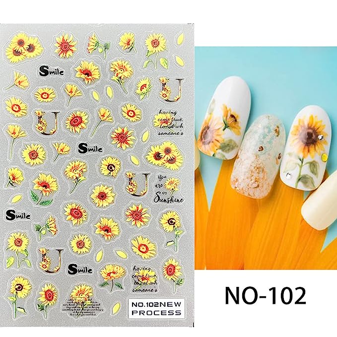 Elegant Floral Nail Art Stickers Set for Spring/Summer 2023