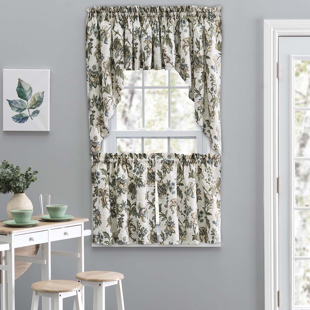 Ellis Curtain Madison Floral Design Tailored Swag 56x36