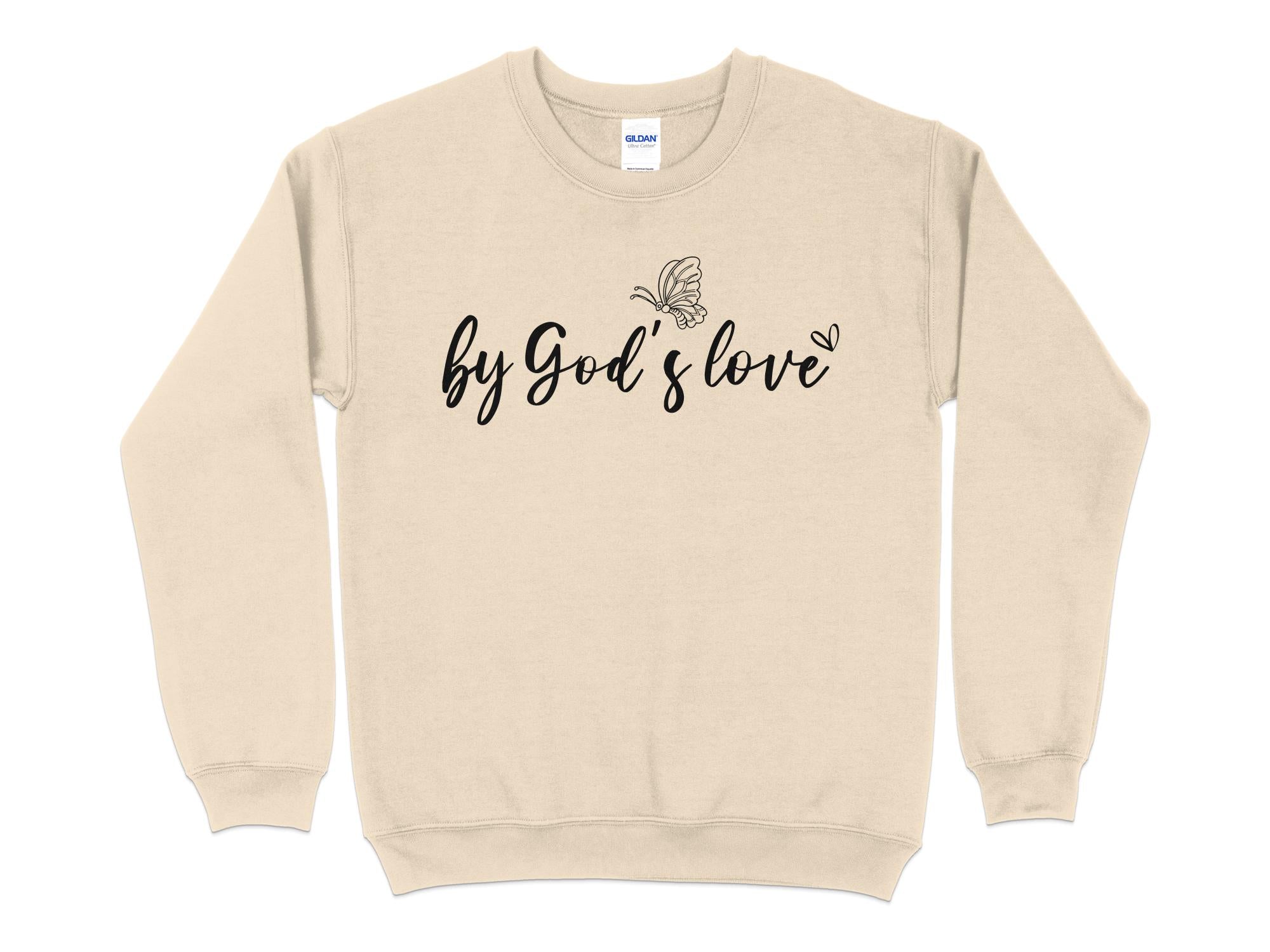 Uplifting Butterfly Christian Sweatshirt - By God's Love, Unisex