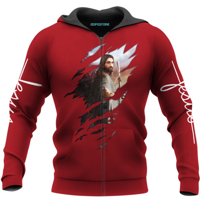 Customizable 3D Jesus Printed T-Shirt for Christians