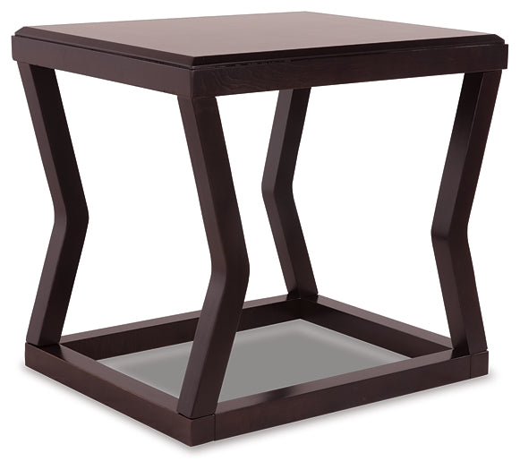 Stylish Espresso Rectangular End Table
